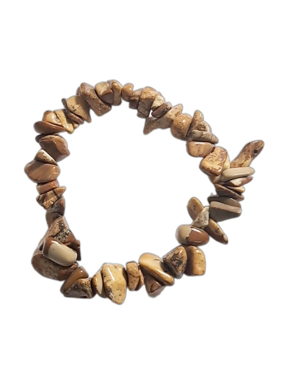 Natural Brown Jasper Chip Stretch Bracelet NWOT